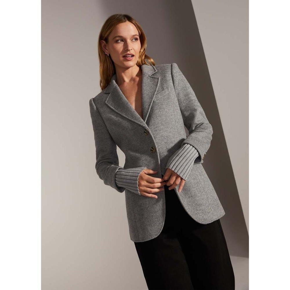 Favorite Daughter Favorite Daughter The City Blazer Sz XS Frost Gray Ribbed Cuff